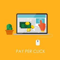 Pay Per Click Flat Concept for Web Marketing. Vector Illustration