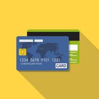 Ilustración de vector de concepto plano de icono de tarjeta de crédito