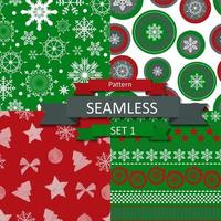 Abstract Beauty Christmas and New Year Seamlss Pattern Set vector