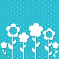 Cute Spring Background with Paper Flowers vector