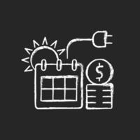 Energy pricing in summer chalk white icon on dark background vector