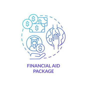 Financial aid package concept icon vector