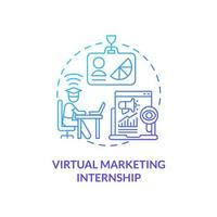 Virtual marketing internship concept icon vector