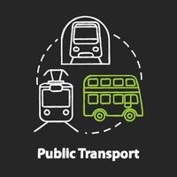 transporte público, tiza, rgb, concepto, color, icono vector