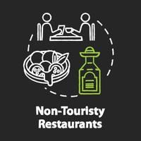 Non touristy restaurants chalk RGB color concept icon vector