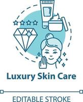 Luxury skin care, professional cosmetics concept icon vector