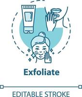 exfoliar la piel, peeling, icono del concepto de cosmetología vector