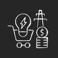 Electricity demand chalk white icon on dark background vector