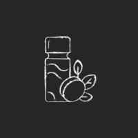 Plum wine chalk white icon on dark background. vector