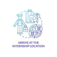 Arrive at internship location concept icon vector