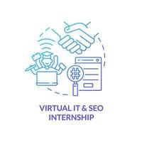 Virtual IT and SEO internship concept icon vector