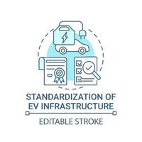 EV icono del concepto de estandarización de infraestructura. vector