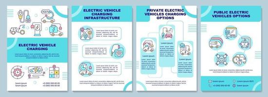 Electric vehicle charging brochure template. vector