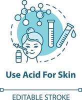 Use acid for skin, cosmetology concept icon vector