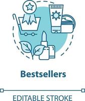 bestsellers, icono del concepto de productos de belleza vector