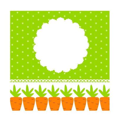 Carrot Cute Frame Vector Illustration