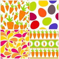 Easter Seamless Pattern Background Set Vector Illustration