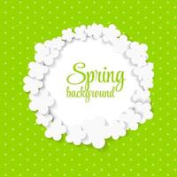 Cute Spring Background with Paper Flowers vector