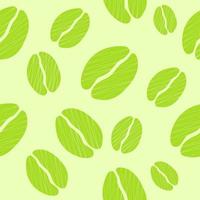 Fondo de ilustración de vector de patrón transparente de café verde