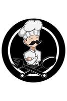 Master old chef cartoon illustration vector