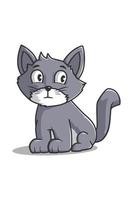 Sit cat cartoon illustration vector