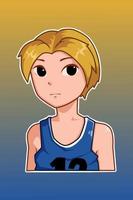 Basketball boy cartoon illustration vector