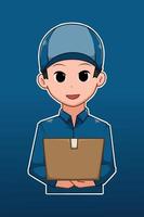 Courier boy cartoon illustration vector