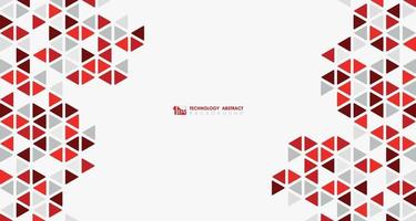 Abstract wide red cube of geometric hexagonal low pattern design. vector