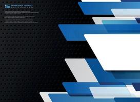 Abstract gradient blue vector template of technology on black steel.