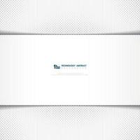 Abstract halftone gray dot pattern on paper cut cover template design. vector