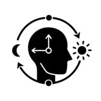 Circadian rhythms black glyph icon vector