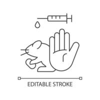 No hamster testing linear icon vector