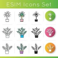 Domesticated plants icons set vector