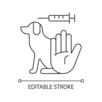 No dog testing linear icon vector