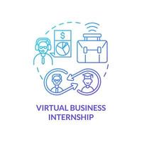 Virtual business internship concept icon vector