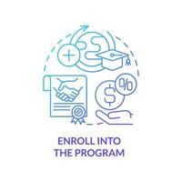 Enroll into internship program concept icon vector