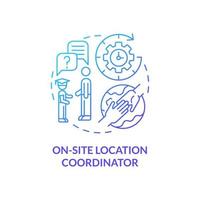 On-site location coordinator concept icon vector