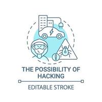 Autonomous hacking possibility concept icon. vector