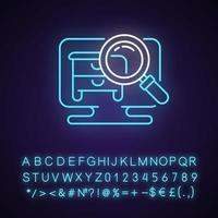 Hidden object game neon light icon vector