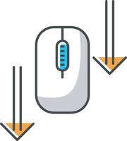 Scroll down mouse white RGB color icon vector