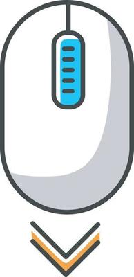 Scroll down mouse white RGB color icon