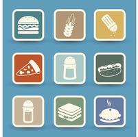 Fast food icons set isolated on background vector