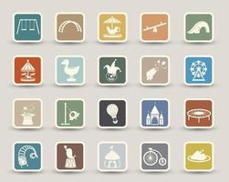 Amusement Park icons set illustration vector