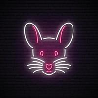 Neon mouse sign. vector