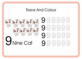 count trace and colour cat vector