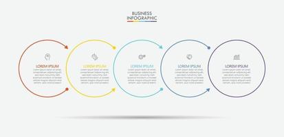Business data visualization timeline infographic template vector