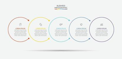 Business data visualization timeline infographic template vector