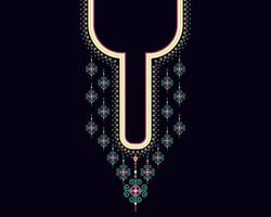 Geometric ethnic oriental pattern. Necklace embroidery design. vector