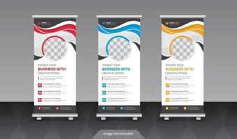 Business Roll Up Set. Standee Design. Banner Template vector