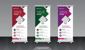 Design of vector white roll-up banners
